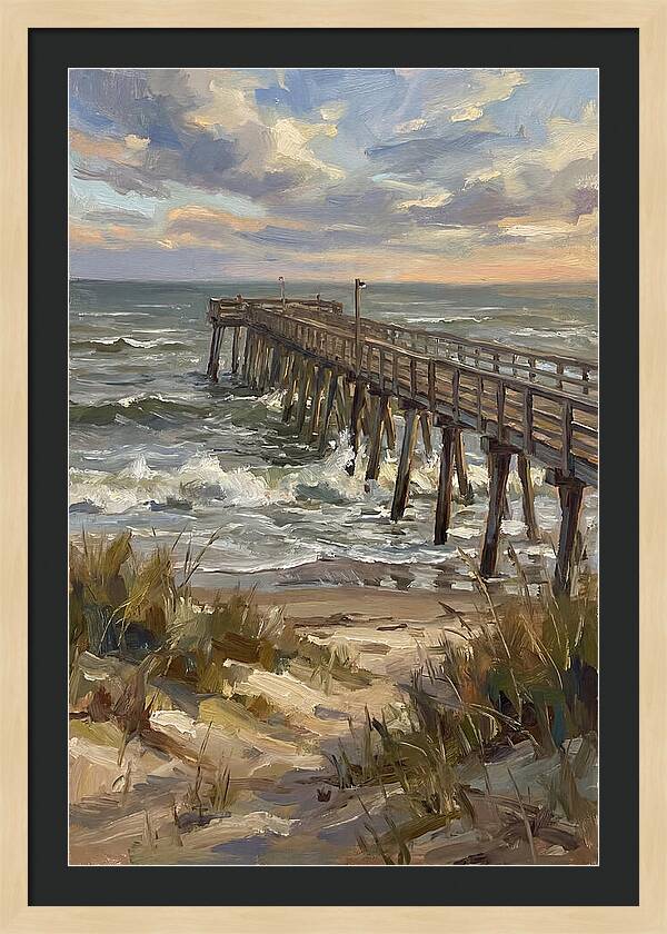 Pier Overlooking Turbulent Waves