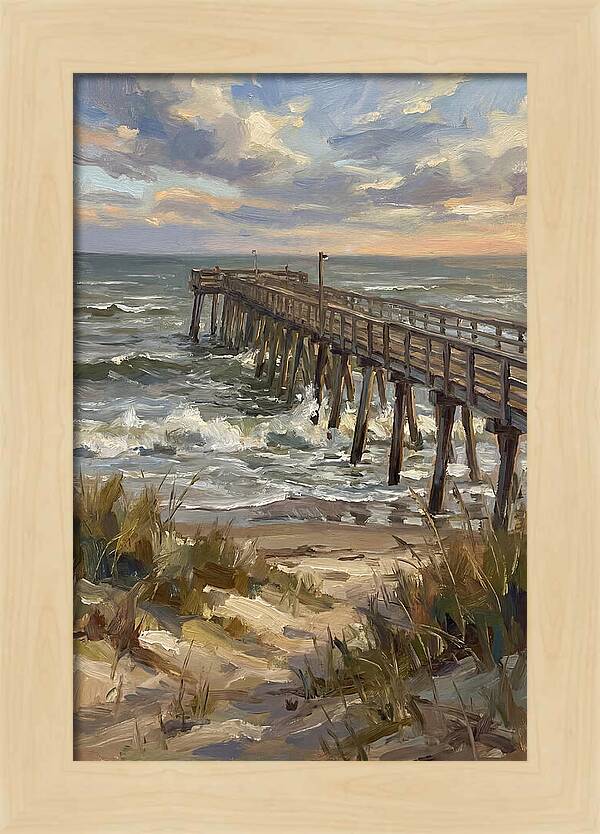 Pier Overlooking Turbulent Waves