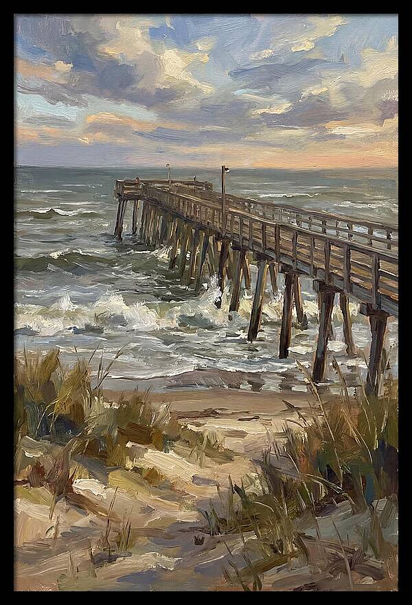 Pier Overlooking Turbulent Waves