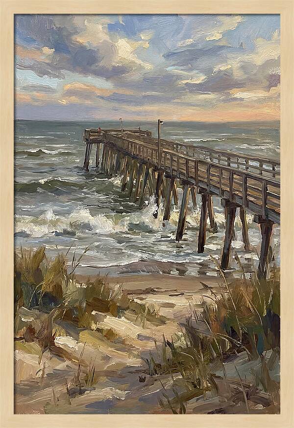 Pier Overlooking Turbulent Waves