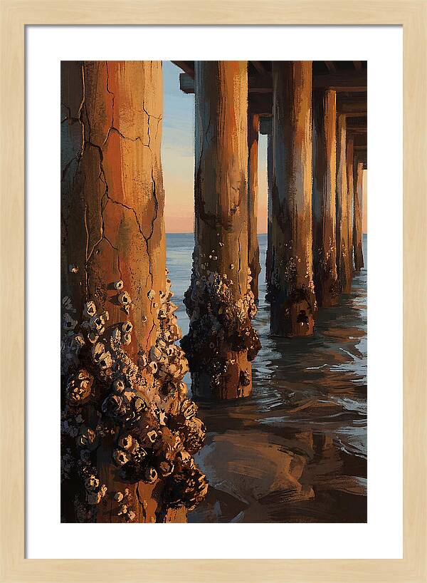 Pier Pilings At Low Tide