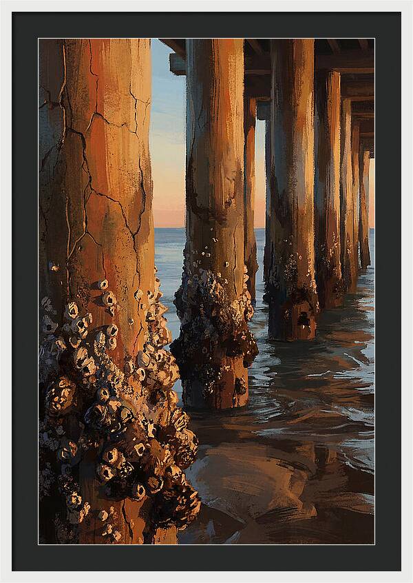 Pier Pilings At Low Tide