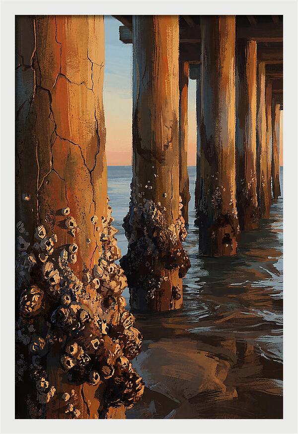 Pier Pilings At Low Tide