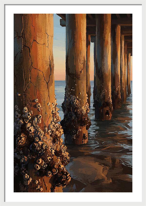 Pier Pilings At Low Tide