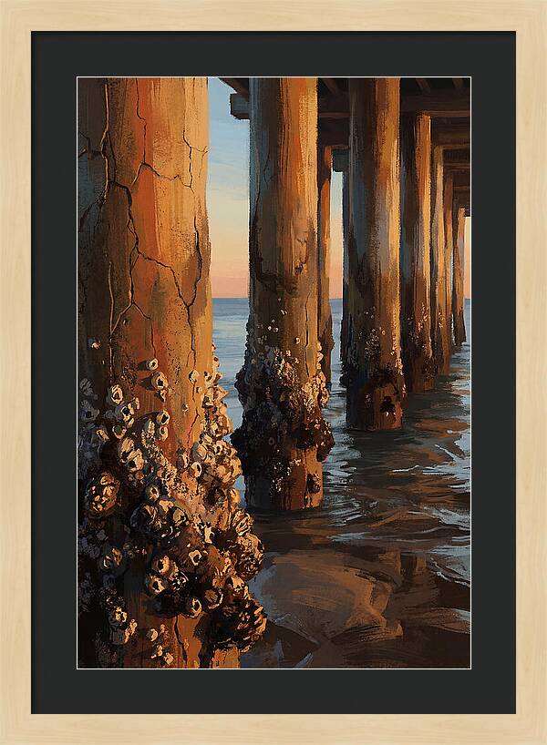 Pier Pilings At Low Tide