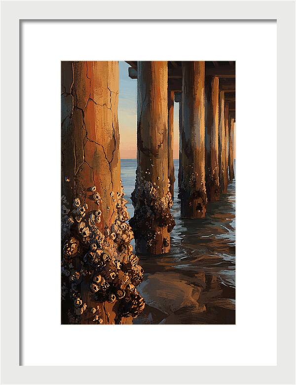 Pier Pilings At Low Tide