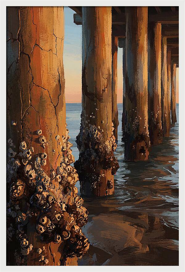 Pier Pilings At Low Tide