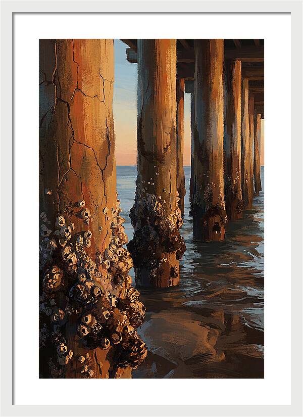 Pier Pilings At Low Tide