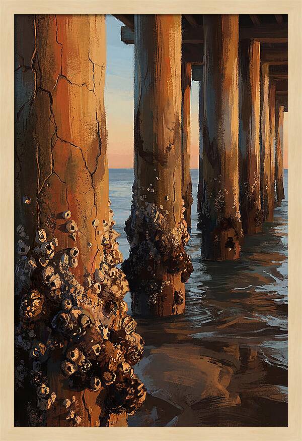 Pier Pilings At Low Tide