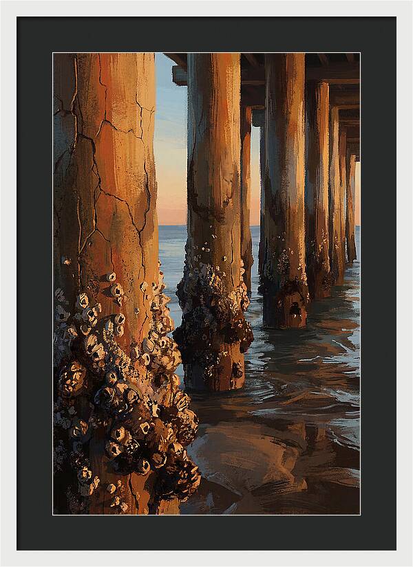 Pier Pilings At Low Tide