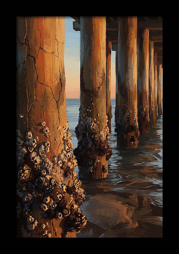 Pier Pilings At Low Tide