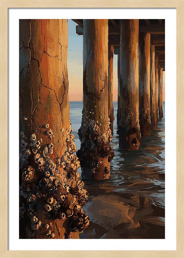 Pier Pilings At Low Tide