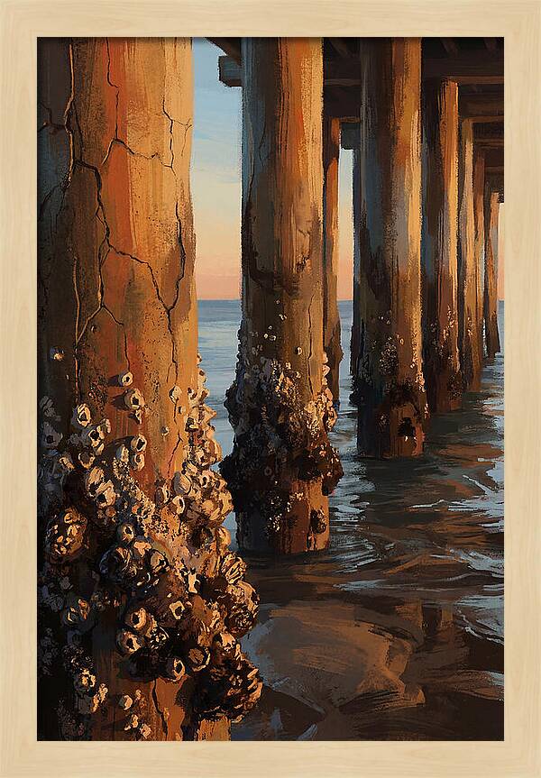 Pier Pilings At Low Tide