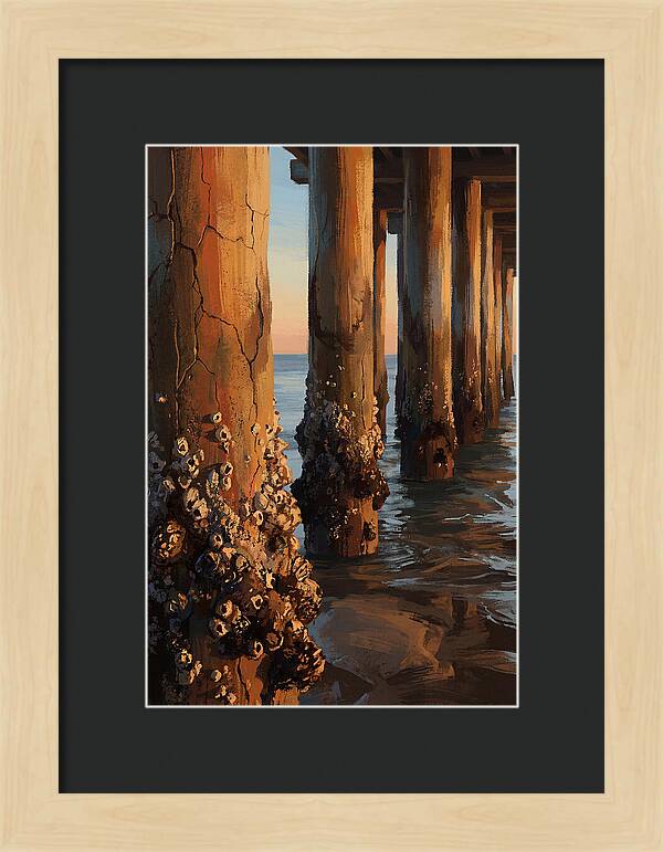 Pier Pilings At Low Tide