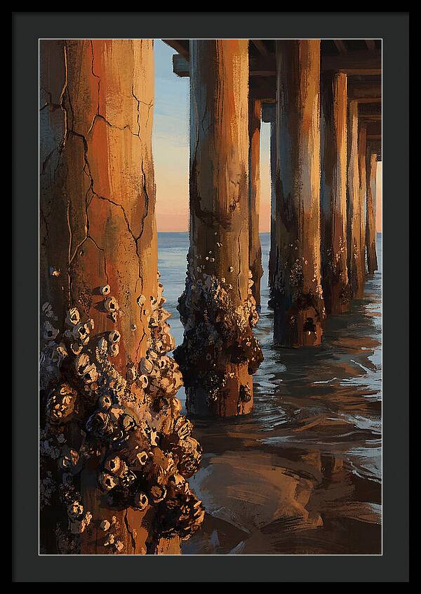 Pier Pilings At Low Tide