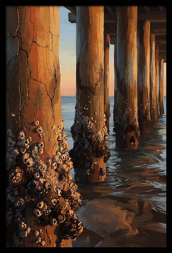 Pier Pilings At Low Tide
