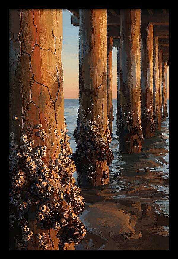 Pier Pilings At Low Tide