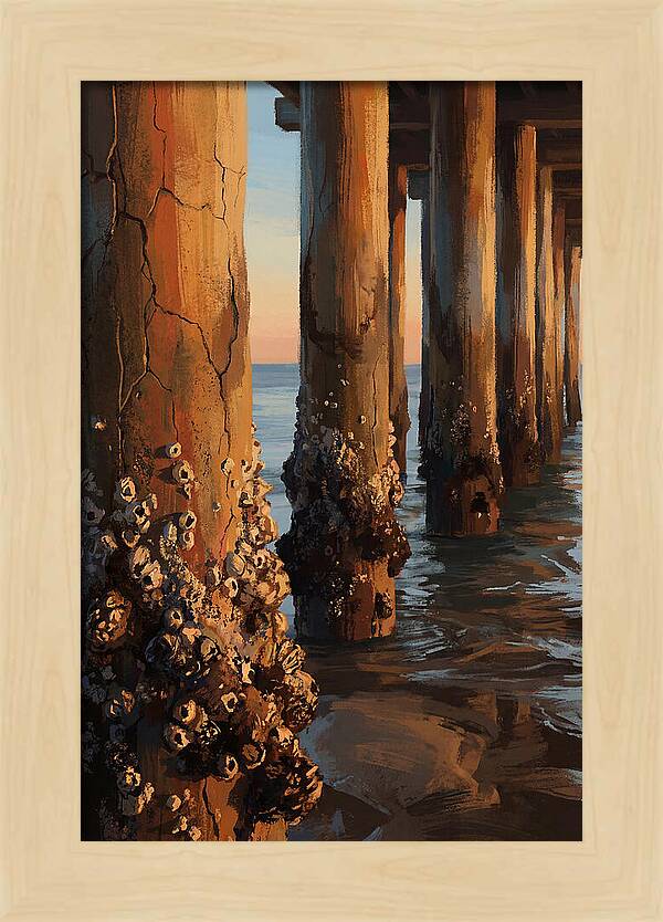 Pier Pilings At Low Tide