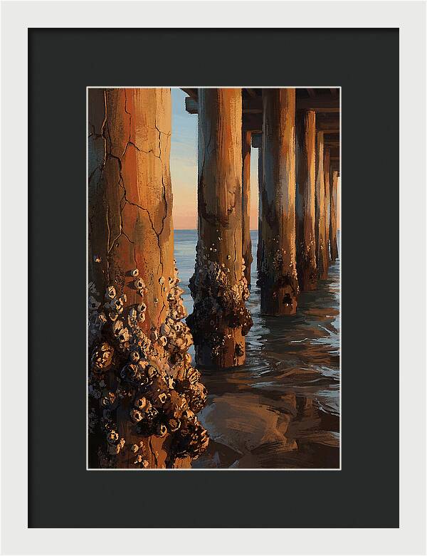 Pier Pilings At Low Tide