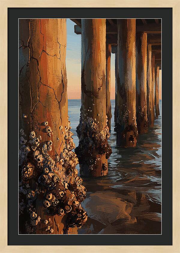 Pier Pilings At Low Tide