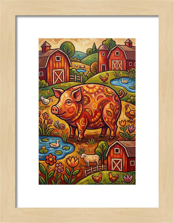 Pig Folk In A Vibrant Farm Scene