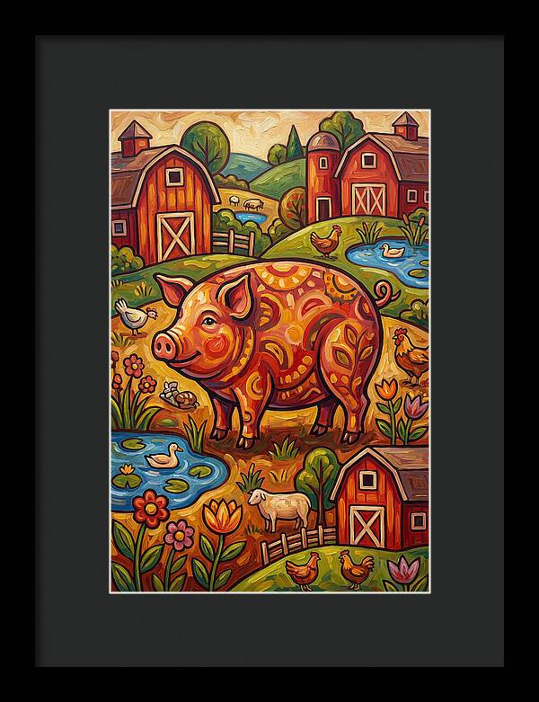 Pig Folk In A Vibrant Farm Scene