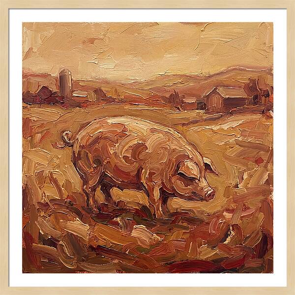 Pig In Expressionist Landscape