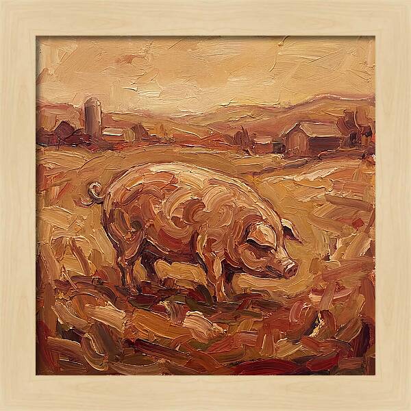 Pig In Expressionist Landscape