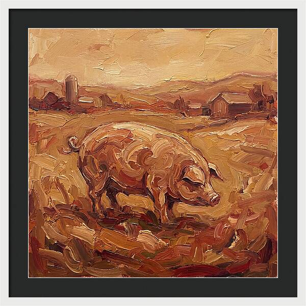 Pig In Expressionist Landscape