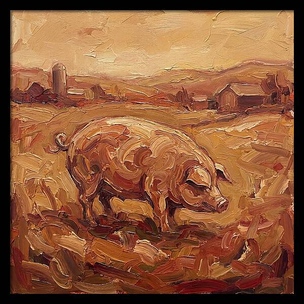 Pig In Expressionist Landscape