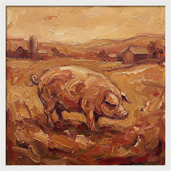 Pig In Expressionist Landscape