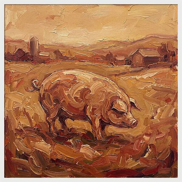 Pig In Expressionist Landscape