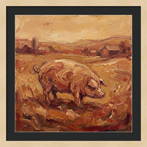 Pig In Expressionist Landscape