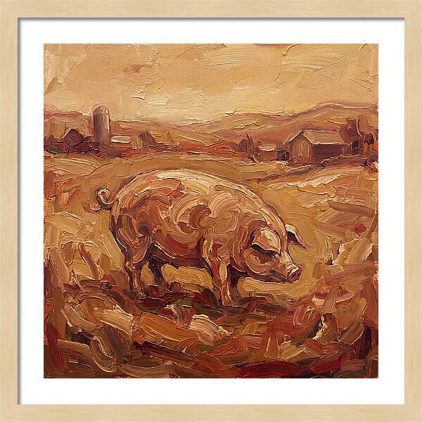 Pig In Expressionist Landscape