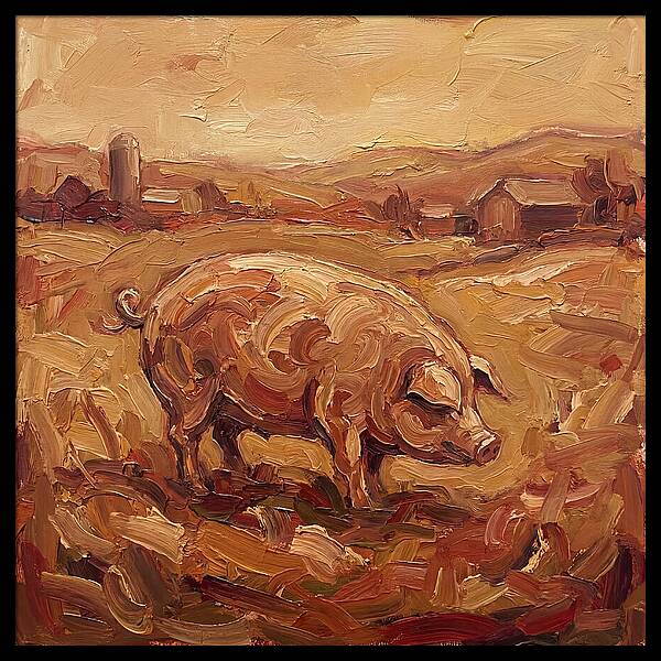 Pig In Expressionist Landscape