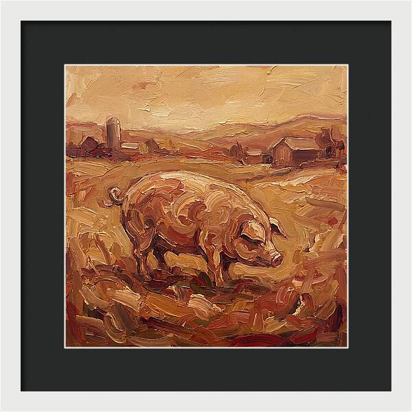 Pig In Expressionist Landscape