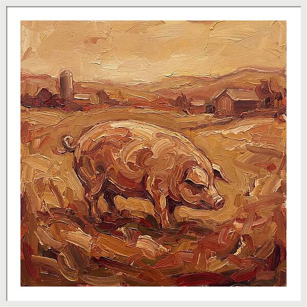 Pig In Expressionist Landscape