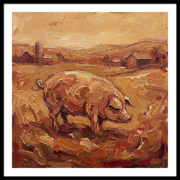 Pig In Expressionist Landscape