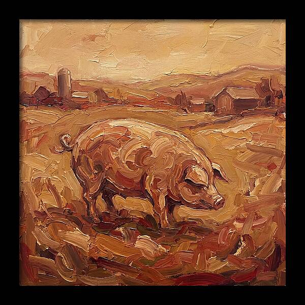 Pig In Expressionist Landscape