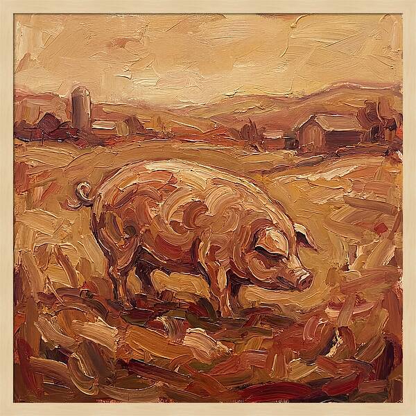 Pig In Expressionist Landscape
