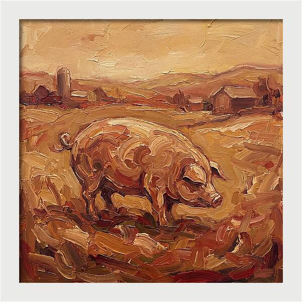 Pig In Expressionist Landscape