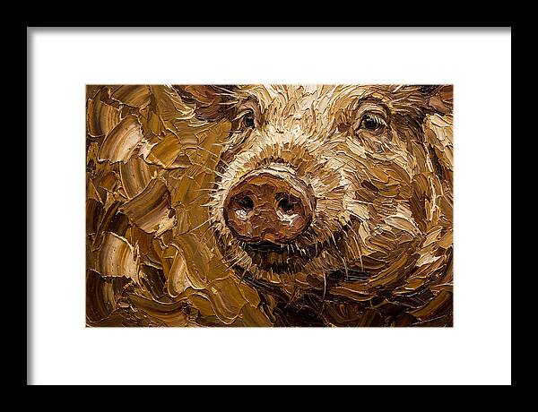 Pig Portrait In Palette Knife Style