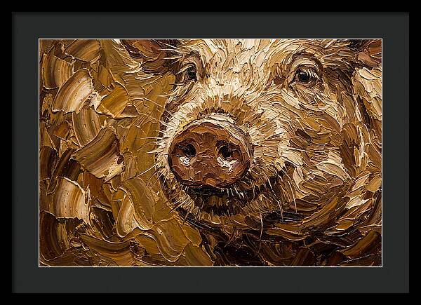 Pig Portrait In Palette Knife Style