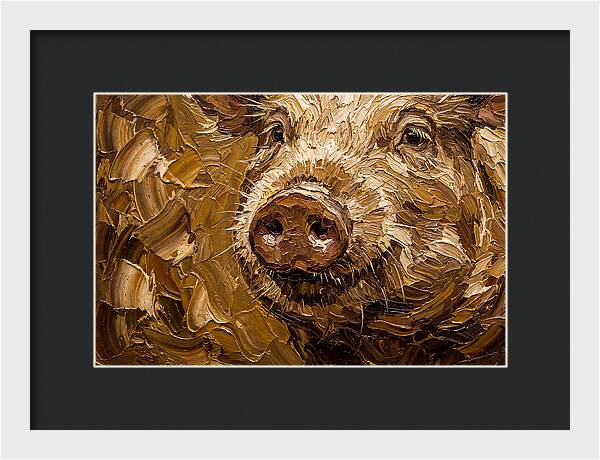 Pig Portrait In Palette Knife Style