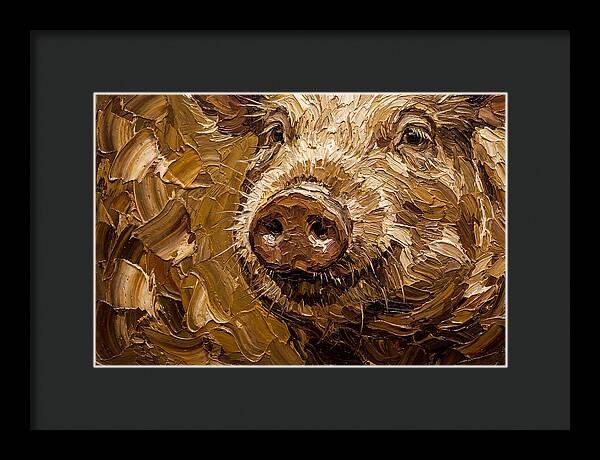 Pig Portrait In Palette Knife Style