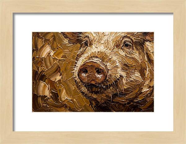Pig Portrait In Palette Knife Style