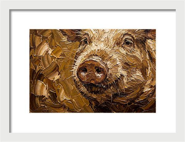 Pig Portrait In Palette Knife Style