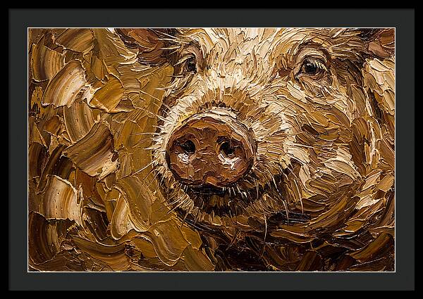 Pig Portrait In Palette Knife Style