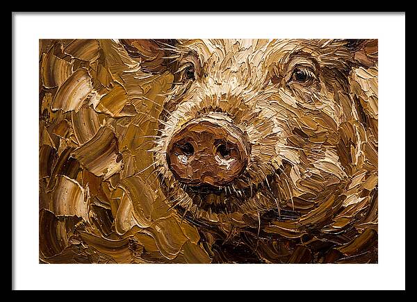 Pig Portrait In Palette Knife Style