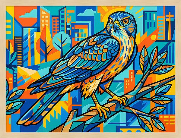 Pigeon Hawk Perched In Urban Vibes